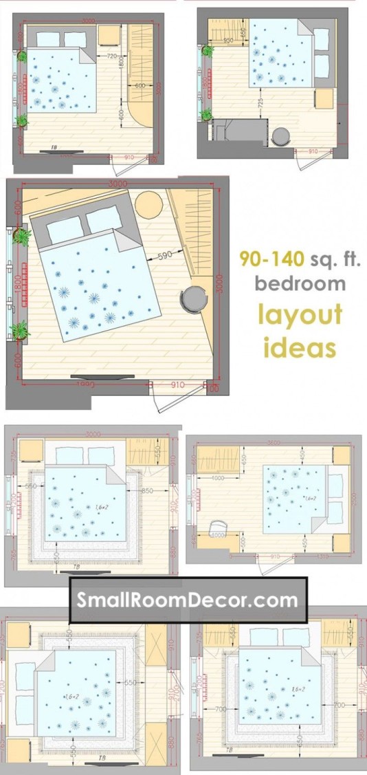 Small Bedroom Floor Plan Ideas  Small bedroom layout, Small